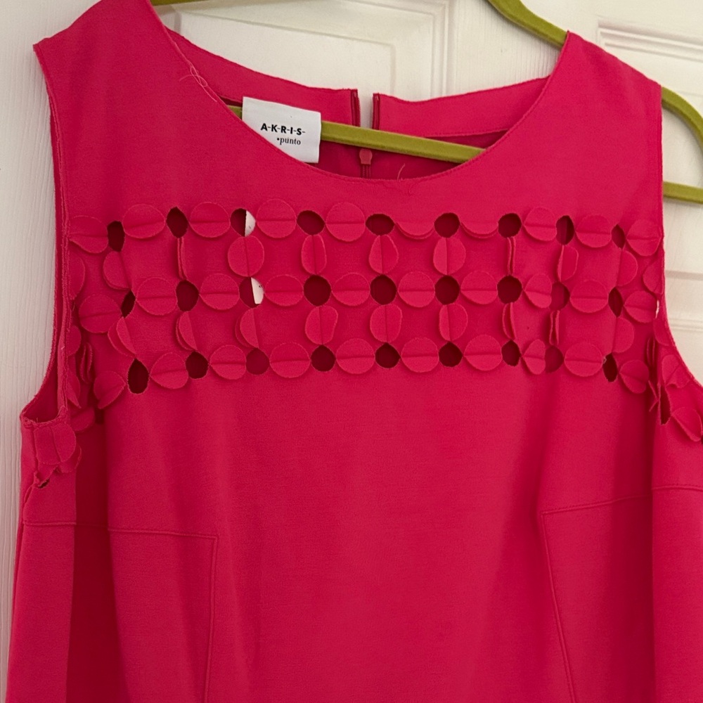 Akris Punto Pink Sleeveless Top with Circle Cutouts